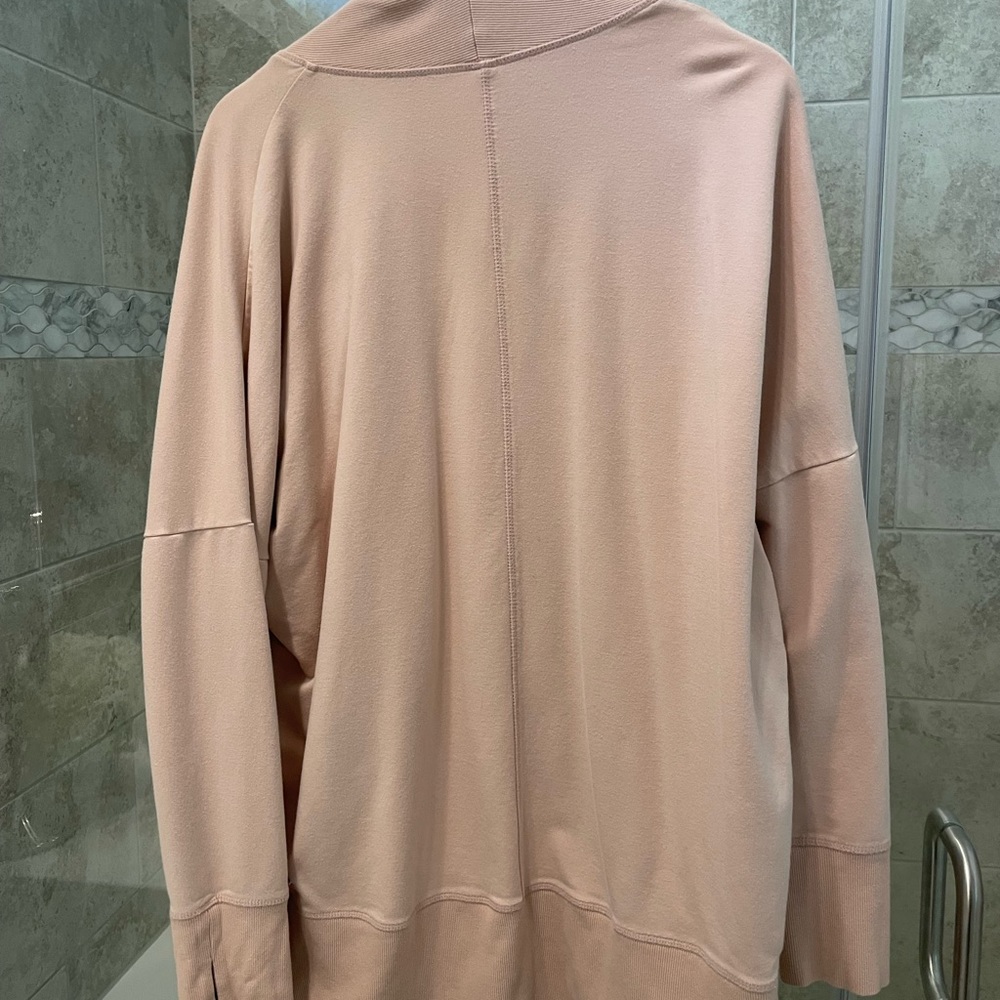 Pink sweatshirt cardigan
